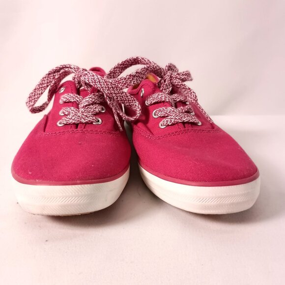 Keds Champion Canvas Sneakers Womens 7 Red Lace Up Casual Shoes - Picture 2 of 10